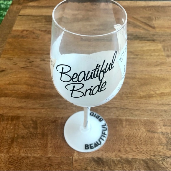 Other - Hand painted Beautiful Bride wine glass